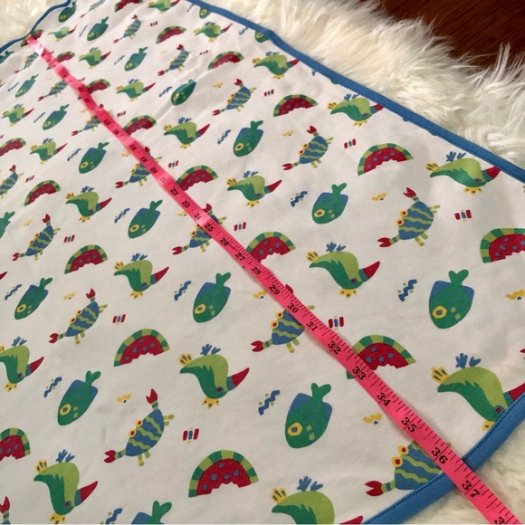 Vtg Gymboree Baby Blanket Reversible Lovey Security Tropical Fish Crab Parrot - Picture 7 of 10